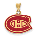 Sterling Silver Gold-plated NHL LogoArt Montreal Canadiens Small Enameled Pendant