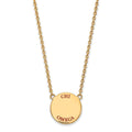 Sterling Silver Gold-plated LogoArt Chi Omega Sorority Text Large Color Enamel Pendant 18 inch Necklace