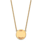 Sterling Silver Gold-plated LogoArt Chi Omega Sorority Text Large Color Enamel Pendant 18 inch Necklace
