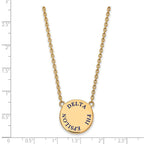 Sterling Silver Gold-plated LogoArt Delta Phi Epsilon Sorority Text Large Color Enamel Pendant 18 inch Necklace