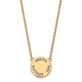 Sterling Silver Gold-plated LogoArt Delta Phi Epsilon Sorority Text Large Color Enamel Pendant 18 inch Necklace