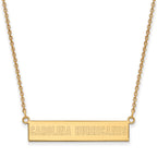 Sterling Silver Gold-plated NHL LogoArt Carolina Hurricanes Small Bar 18 inch Necklace