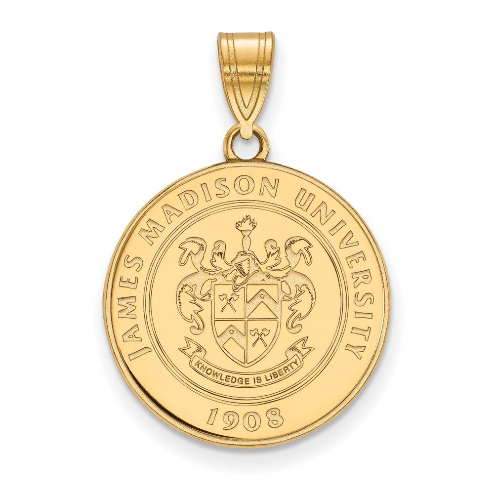 Sterling Silver Gold-plated LogoArt James Madison University Large Crest Pendant