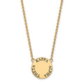 Sterling Silver Gold-plated LogoArt Kappa Alpha Theta Sorority Text Large Color Enamel Pendant 18 inch Necklace