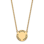 Sterling Silver Gold-plated LogoArt Kappa Alpha Theta Sorority Text Large Color Enamel Pendant 18 inch Necklace