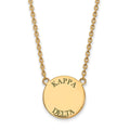 Sterling Silver Gold-plated LogoArt Kappa Delta Sorority Text Large Color Enamel Pendant 18 inch Necklace