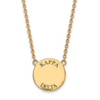 Sterling Silver Gold-plated LogoArt Kappa Delta Sorority Text Large Color Enamel Pendant 18 inch Necklace
