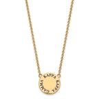 Sterling Silver Gold-plated LogoArt Kappa Kappa Gamma Sorority Text Large Color Enamel Pendant 18 inch Necklace