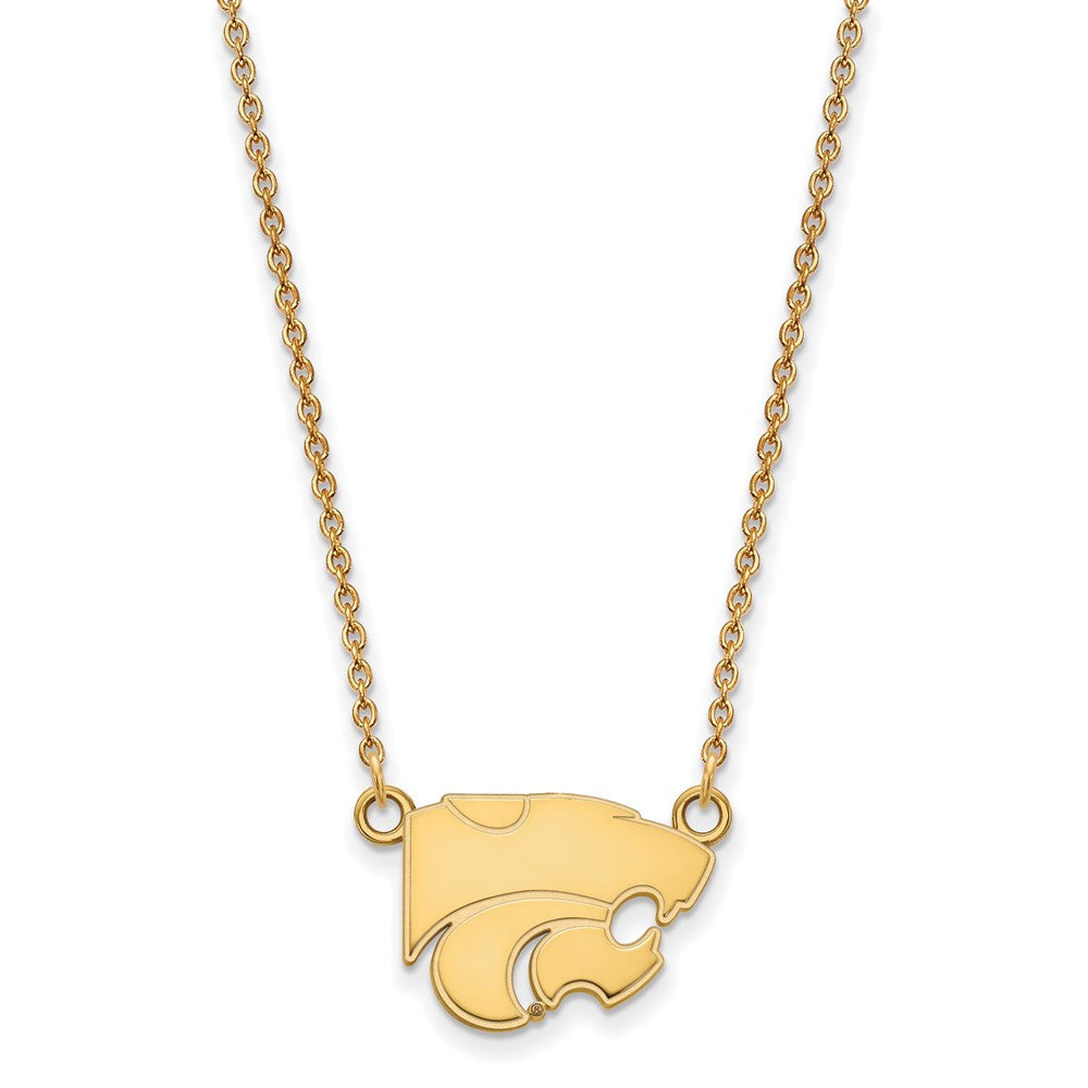 14k Gold LogoArt Kansas State University Wildcat Small Pendant 18 inch Necklace