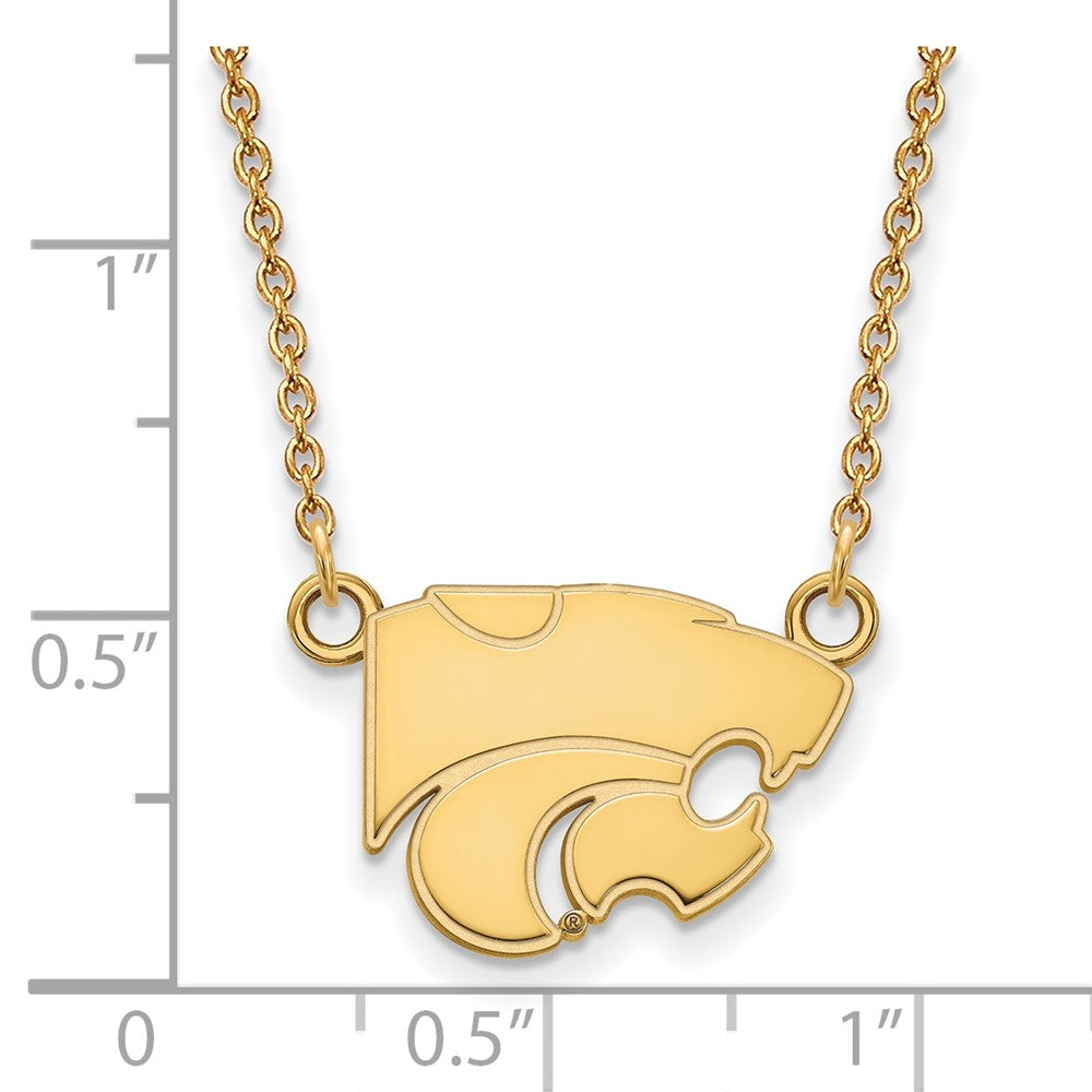 14k Gold LogoArt Kansas State University Wildcat Small Pendant 18 inch Necklace