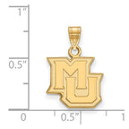 10k Gold LogoArt Marquette University M-U Small Pendant