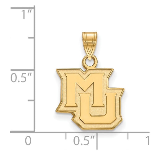 10k Gold LogoArt Marquette University M-U Small Pendant
