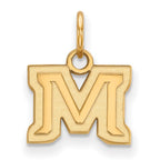 10k Gold LogoArt Montana State University Letter M Extra Small Pendant