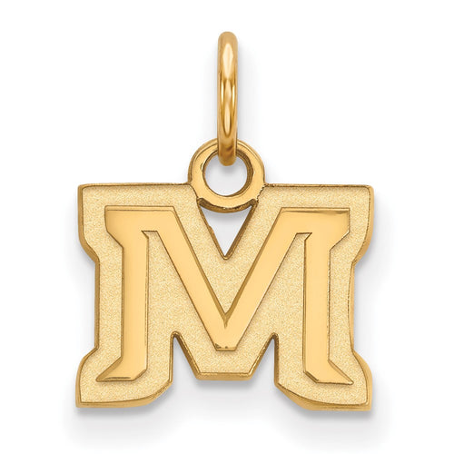 10k Gold LogoArt Montana State University Letter M Extra Small Pendant