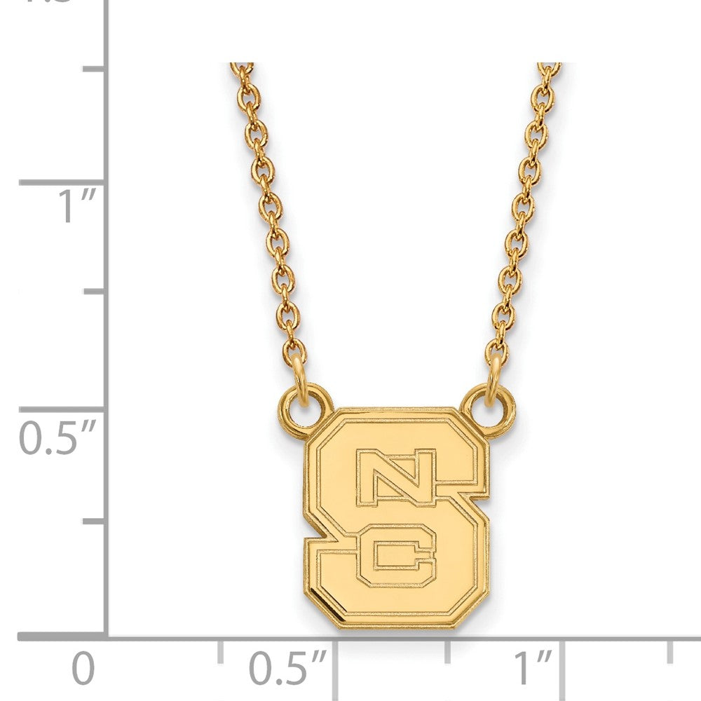 10k Gold LogoArt North Carolina State University N-C-S Small Pendant 18 inch Necklace