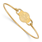 Sterling Silver Gold-plated NHL LogoArt Edmonton Oilers Small Center 7 inch Wire Bangle