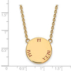 Sterling Silver Gold-plated LogoArt Pi Beta Phi Sorority Text Large Color Enamel Pendant 18 inch Necklace