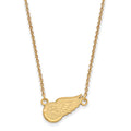 10k Gold NHL LogoArt Detroit Red Wings Small Pendant 18 inch Necklace