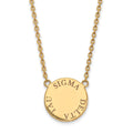 Sterling Silver Gold-plated LogoArt Sigma Delta Tau Sorority Text Large Color Enamel Pendant 18 inch Necklace