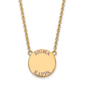 Sterling Silver Gold-plated LogoArt Sigma Kappa Sorority Text Large Color Enamel Pendant 18 inch Necklace