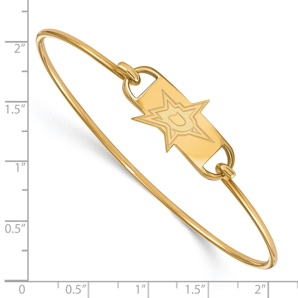 Sterling Silver Gold-plated NHL LogoArt Dallas Stars Small Center 7 inch Wire Bangle