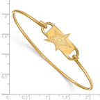 Sterling Silver Gold-plated NHL LogoArt Dallas Stars Small Center 7 inch Wire Bangle