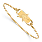 Sterling Silver Gold-plated NHL LogoArt Dallas Stars Small Center 7 inch Wire Bangle