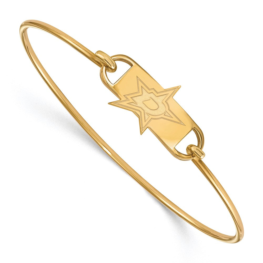Sterling Silver Gold-plated NHL LogoArt Dallas Stars Small Center 7 inch Wire Bangle