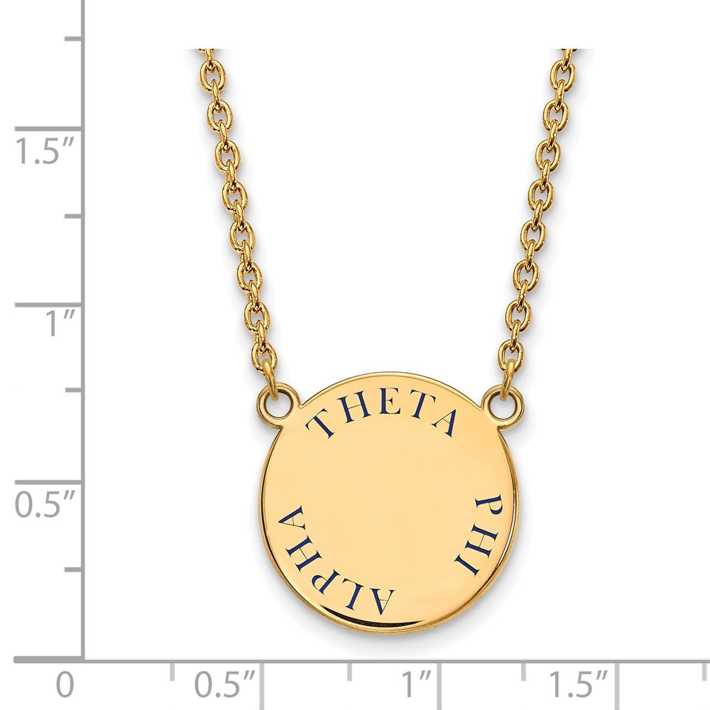 Sterling Silver Gold-plated LogoArt Theta Phi Alpha Sorority Text Large Color Enamel Pendant 18 inch Necklace