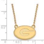 14k Gold LogoArt University of Georgia Letter G Small Pendant 18 inch Necklace