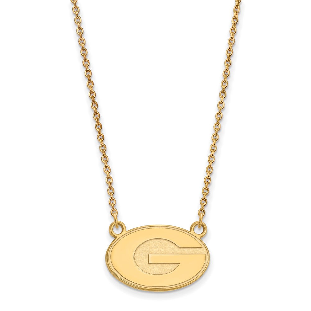 10k Gold LogoArt University of Georgia Letter G Small Pendant 18 inch Necklace