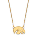 10k Gold LogoArt University of Iowa Hawk Small Pendant 18 inch Necklace