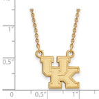 10k Gold LogoArt University of Kentucky U-K Small Pendant 18 inch Necklace
