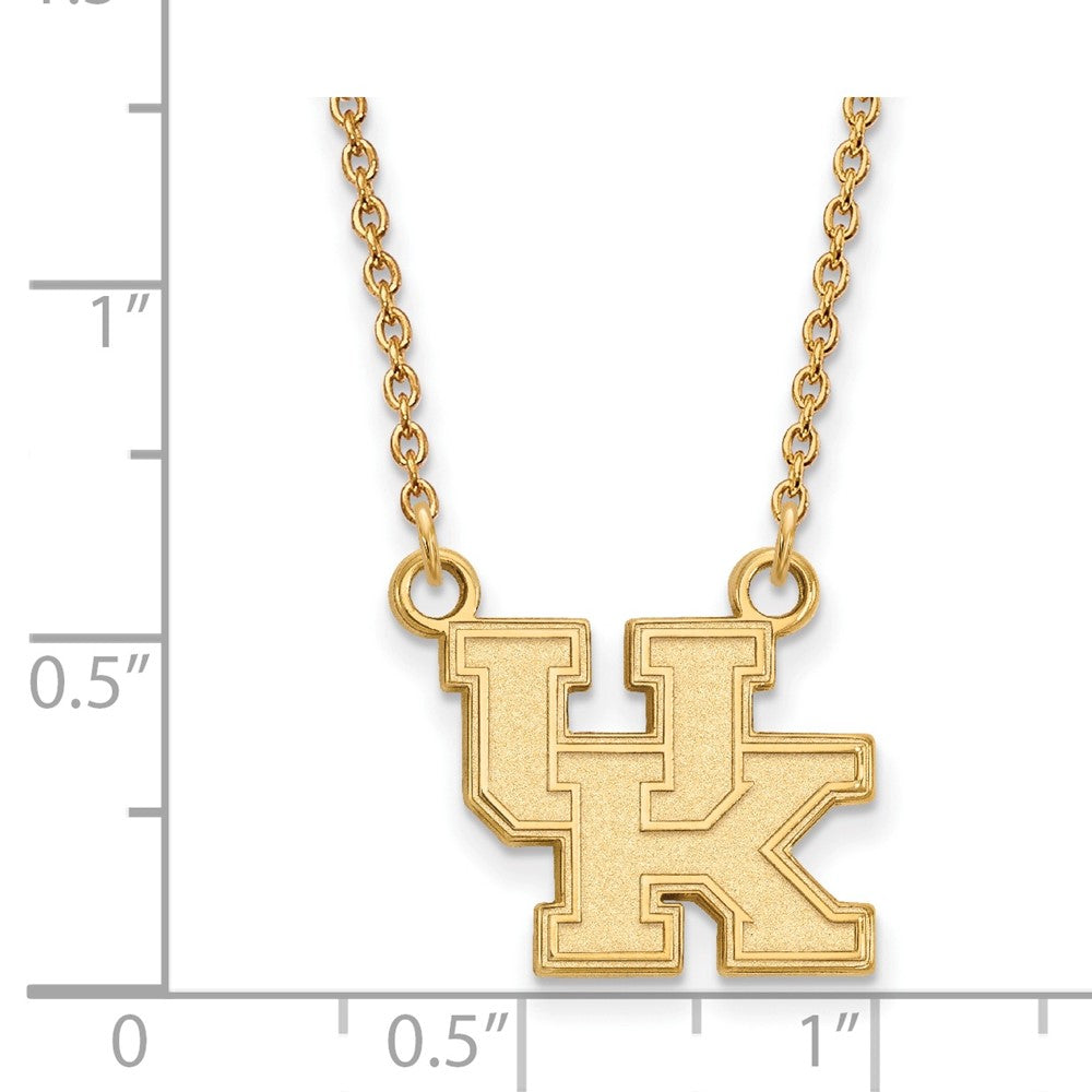 10k Gold LogoArt University of Kentucky U-K Small Pendant 18 inch Necklace