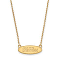 Sterling Silver Gold-plated LogoArt University of Mississippi Ole Miss Small Oval Pendant 18 inch Necklace