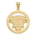 Sterling Silver Gold-plated LogoArt University of New Orleans U-N-O Extra Large Circle Pendant