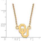 10k Gold LogoArt University of Oklahoma O-U Small Pendant 18 inch Necklace