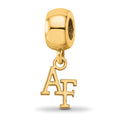 Sterling Silver Gold-plated LogoArt United States Air Force Academy A-F Extra Small Dangle Bead