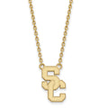 Sterling Silver Gold-plated University of Southern California S-C Large Pendant 18 inch Necklace