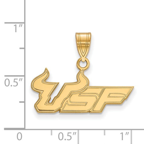 10k Gold LogoArt University of South Florida U-S-F Medium Pendant