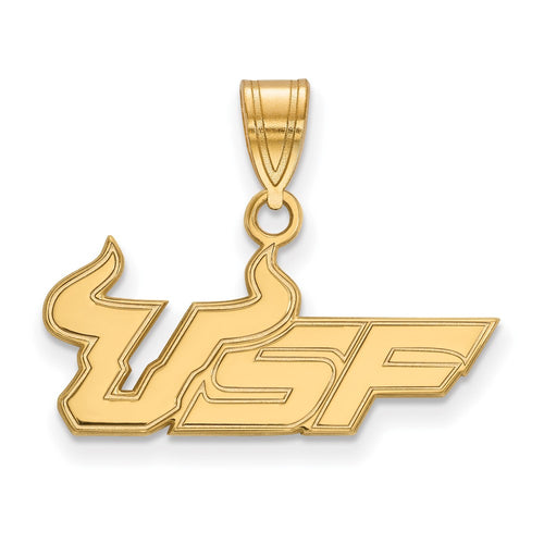 10k Gold LogoArt University of South Florida U-S-F Medium Pendant