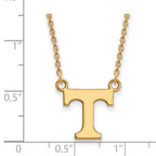 14k Gold LogoArt University of Tennessee Letter T Small Pendant 18 inch Necklace