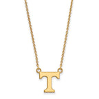 14k Gold LogoArt University of Tennessee Letter T Small Pendant 18 inch Necklace