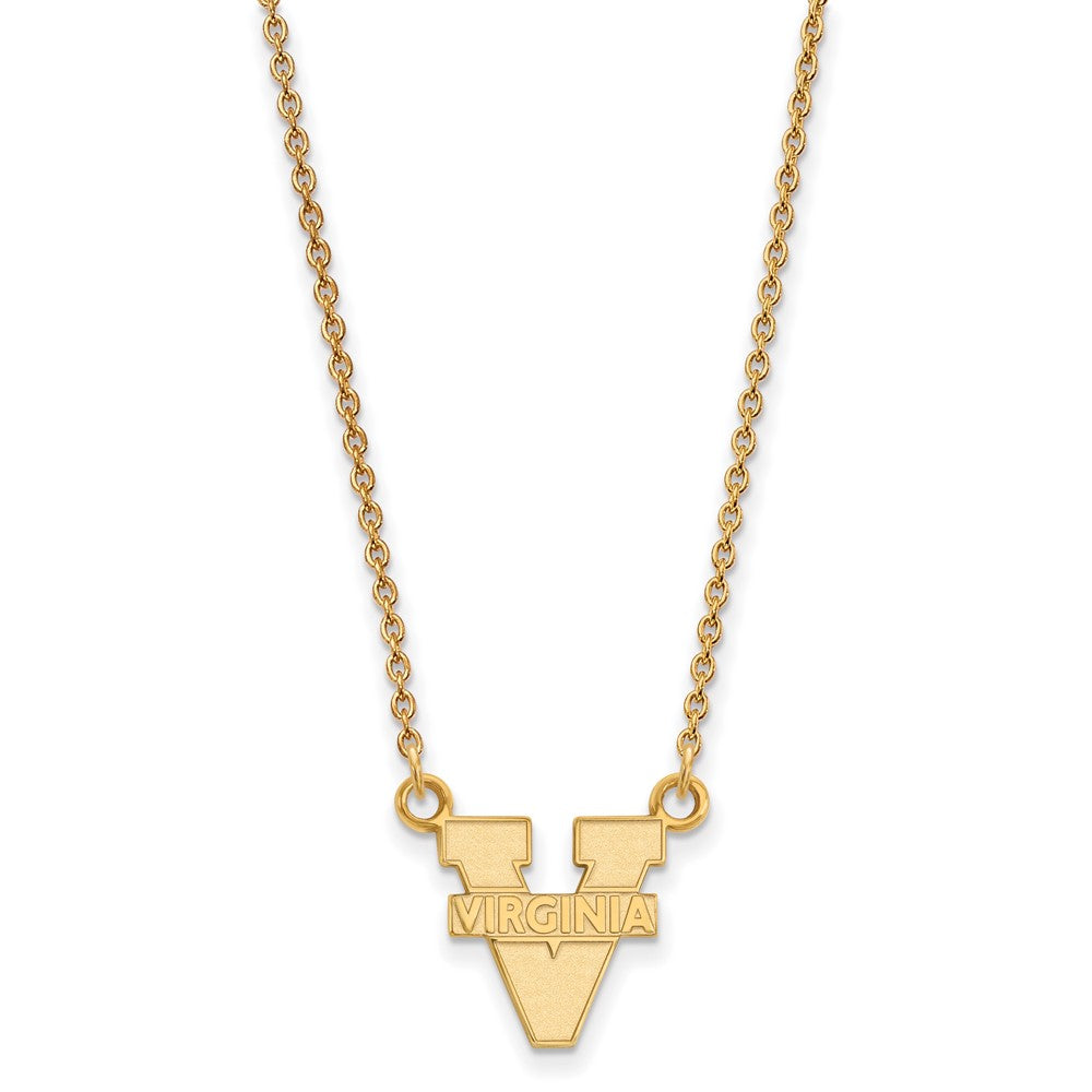 10k Gold LogoArt University of Virginia Small Pendant 18 inch Necklace