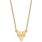 10k Gold LogoArt University of Virginia Small Pendant 18 inch Necklace
