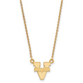 Sterling Silver Gold-plated LogoArt University of Virginia Small Pendant 18 inch Necklace