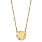 Sterling Silver Gold-plated LogoArt Zeta Tau Alpha Sorority Text Large Color Enamel Pendant 18 inch Necklace