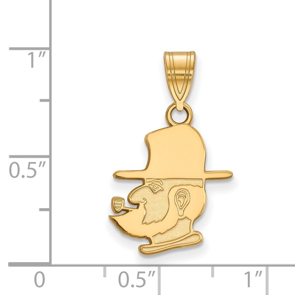 Sterling Silver Gold-plated LogoArt Appalachian State University Mountaineer Medium Pendant