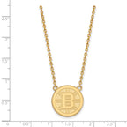10k Gold NHL LogoArt Boston Bruins Large Pendant 18 inch Necklace