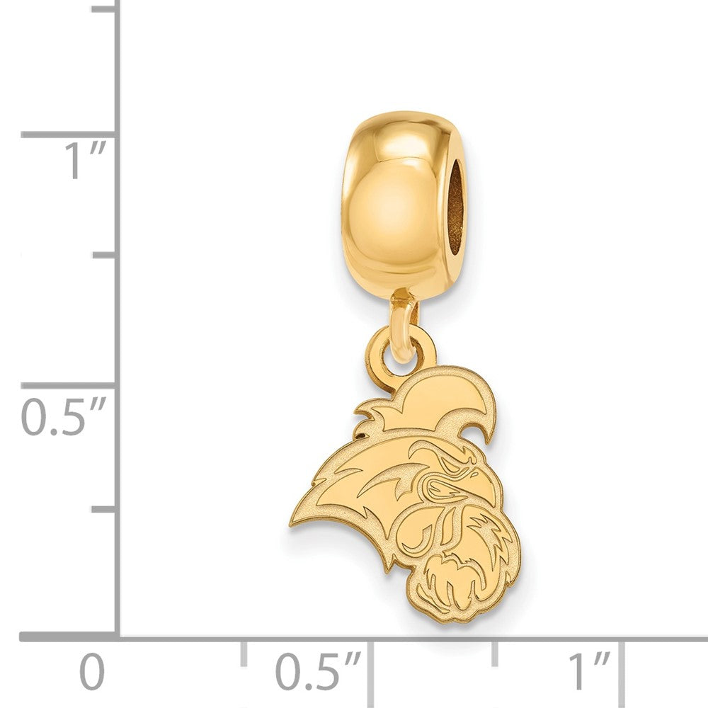 Sterling Silver Gold-plated LogoArt Coastal Carolina University Chanticleer Small Dangle Bead Charm